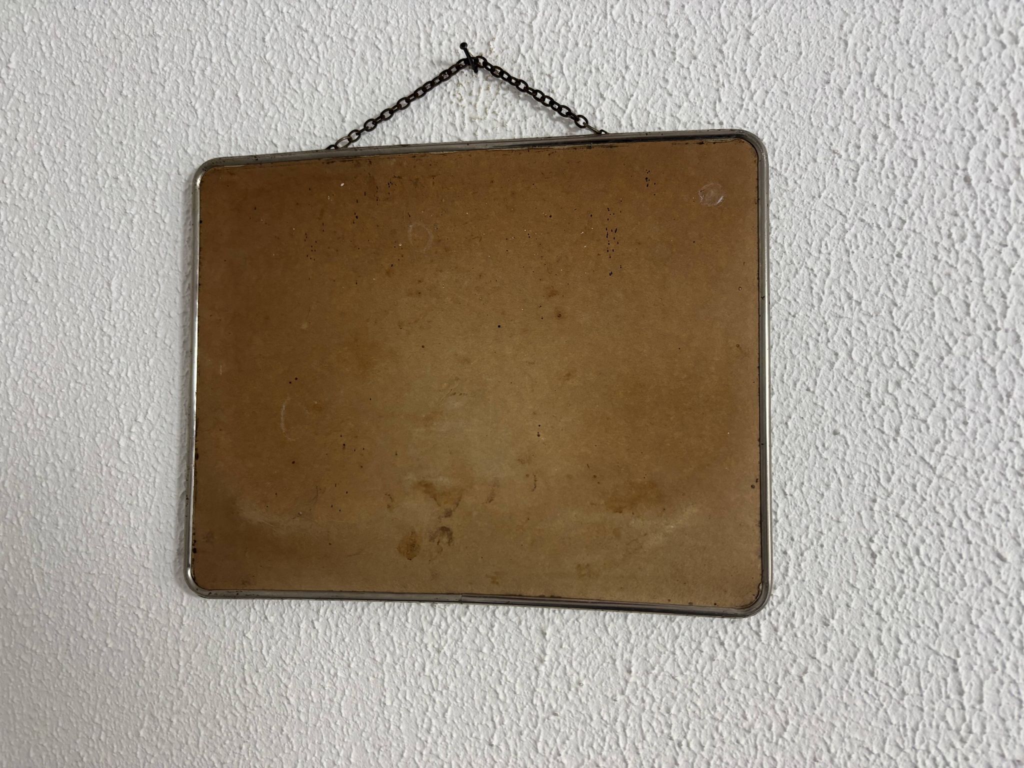 Vintage 1960s barber hairdresser cardboard chain mirror - 29 x 23 cm