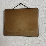 Miroir vintage 1960 barbier coiffeur carton chainette - 29 x 23 cm