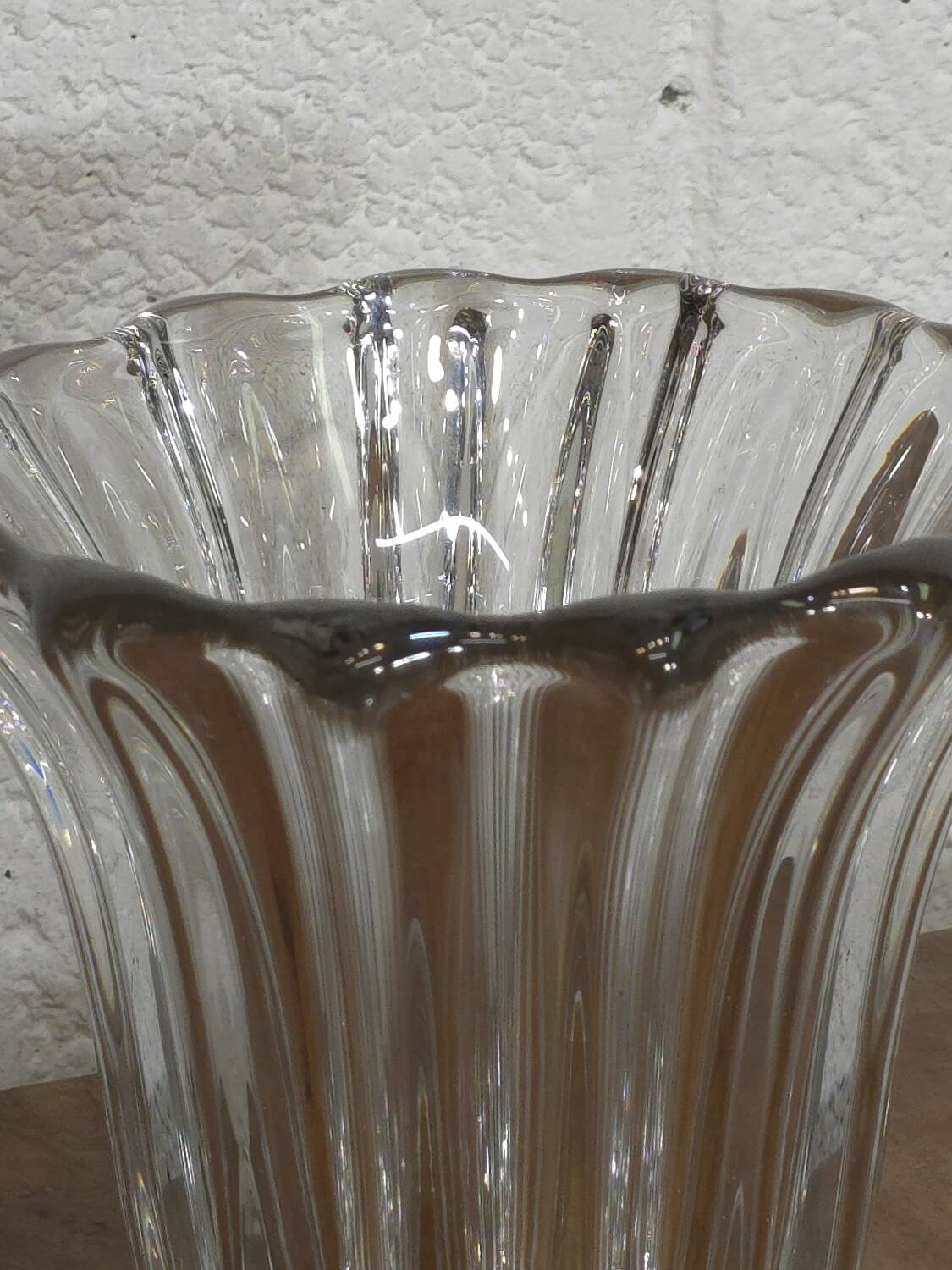 Molded crystal vase Pierre d'Avesn (Pierre Girre) 1940s