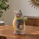 Large antique animal-shaped barbotine vase fish signed KG Lunéville