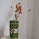 Vintage green floral patterned vase