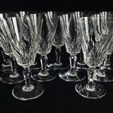 Set of 11 white wine glasses in Baccarat crystal carcassonne model