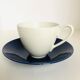 Cups, saucers, coffee maker by Herta Bengtsson Blå eld, Blue fire Rörstrand Sweden 1951-1971