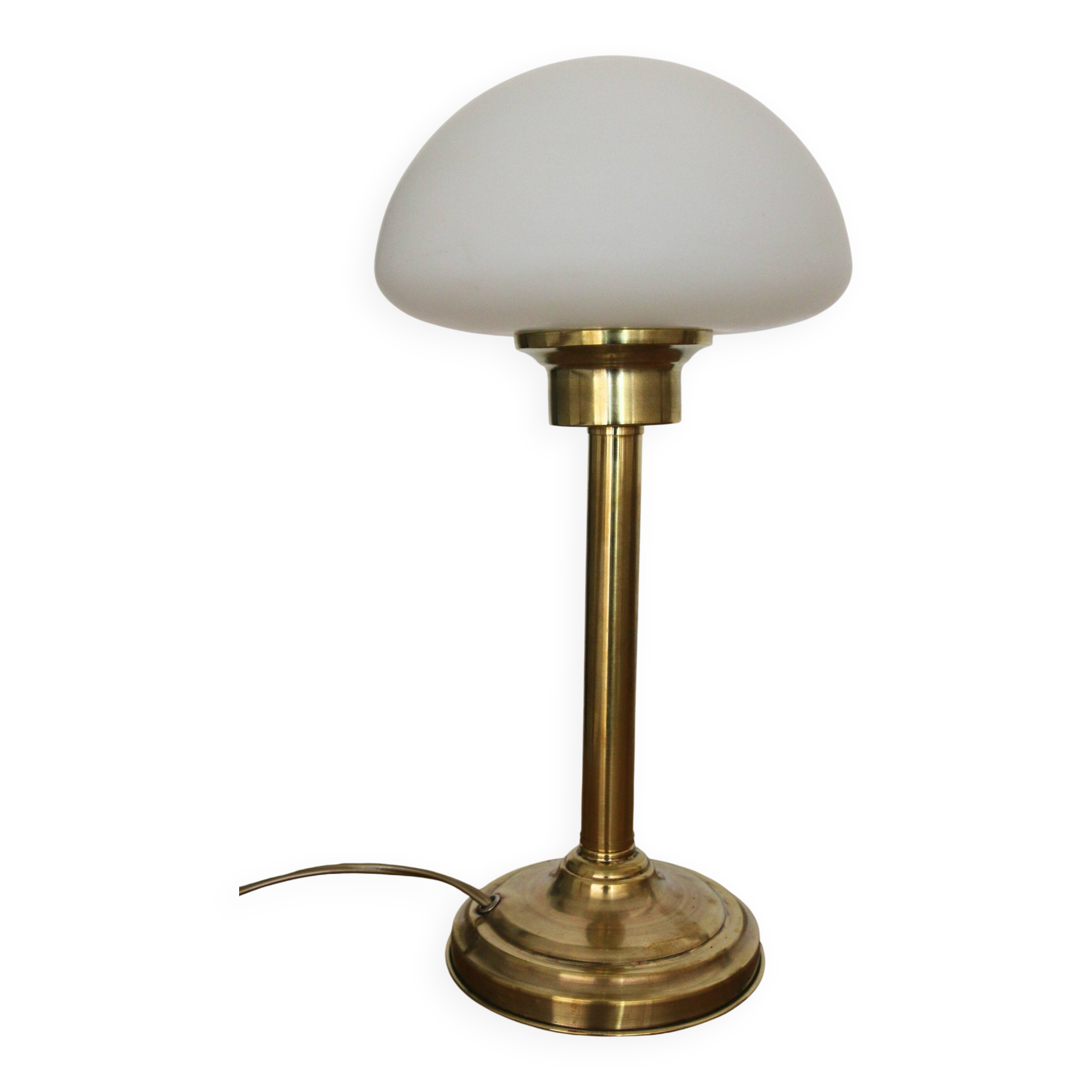 Vintage opaline brass table lamp