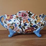 Jardinière en faïence de Gien, modèle Pivoines 1980