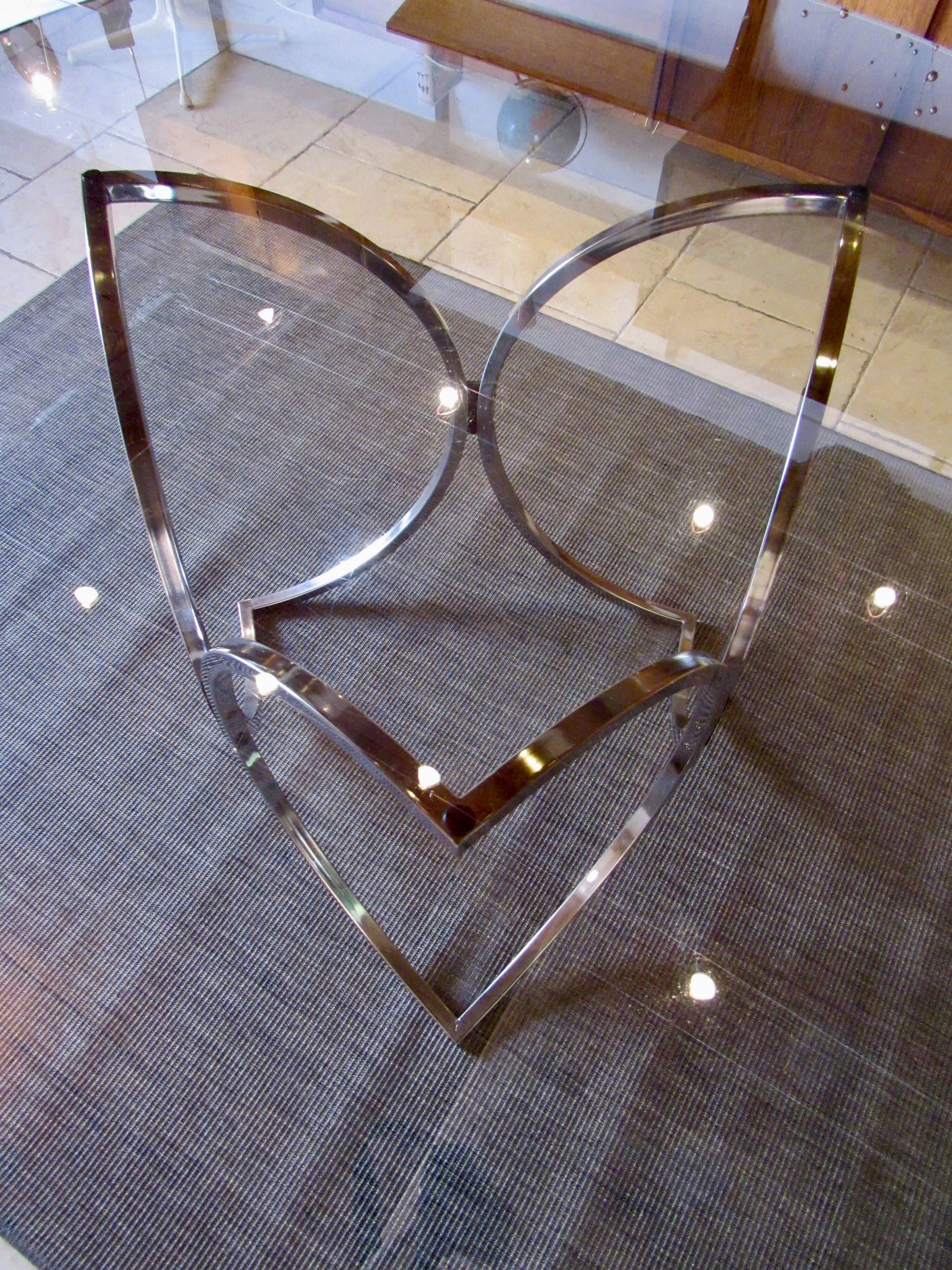 Chrome and glass table 1970s