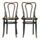 2 Kohn chairs no. 48 by Kohn 1890, not Thonet bistro - caned -
