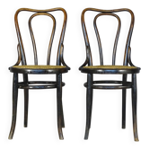 2 chaises Kohn n°48 par Kohn 1890, no Thonet bistro - cannées -