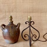 Stoneware lamp with its new 2M fabric cable