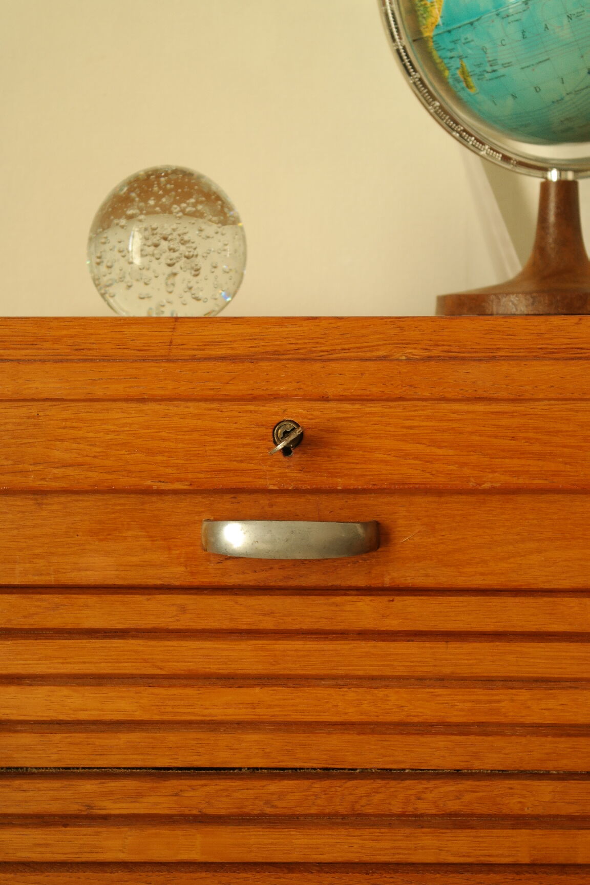 Radia vintage oak double curtain binder cabinet