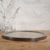 Glass and silver metal tray