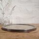 Glass and silver metal tray