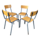 4 chaises d'école Vintage