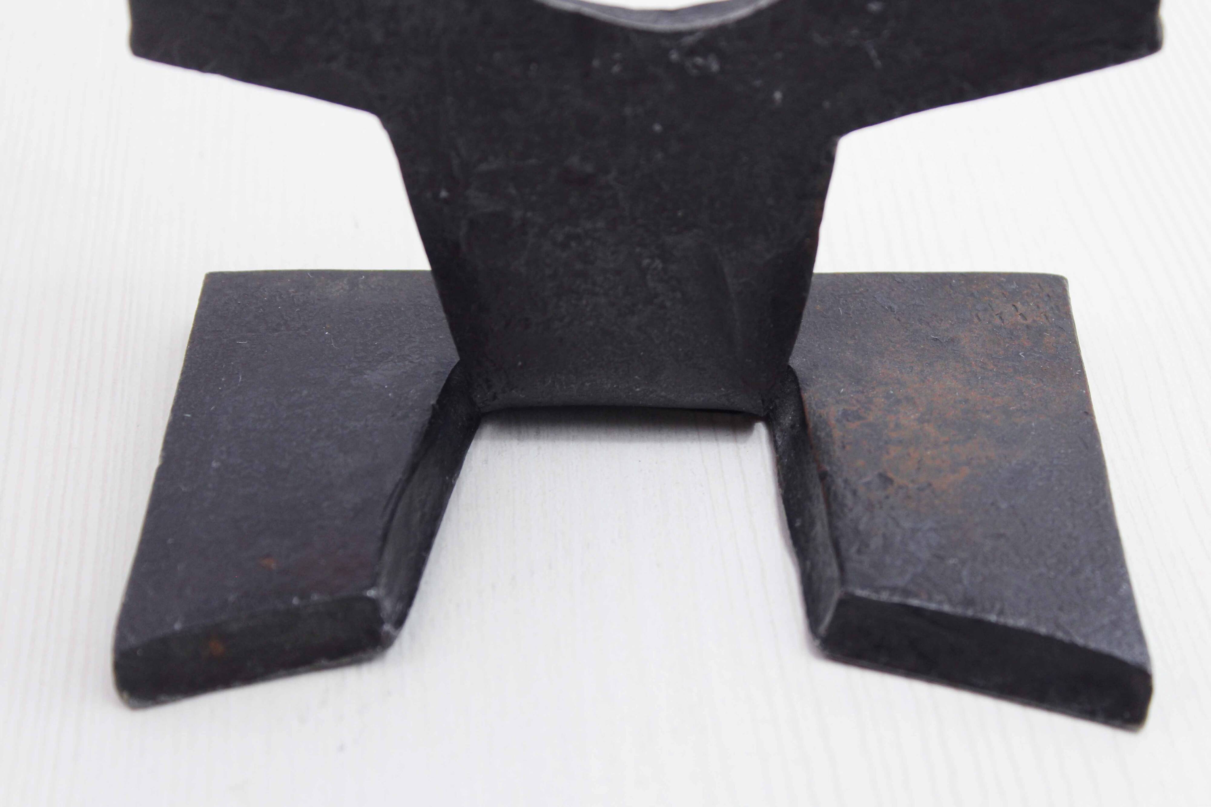 Brutalist cast iron candlestick