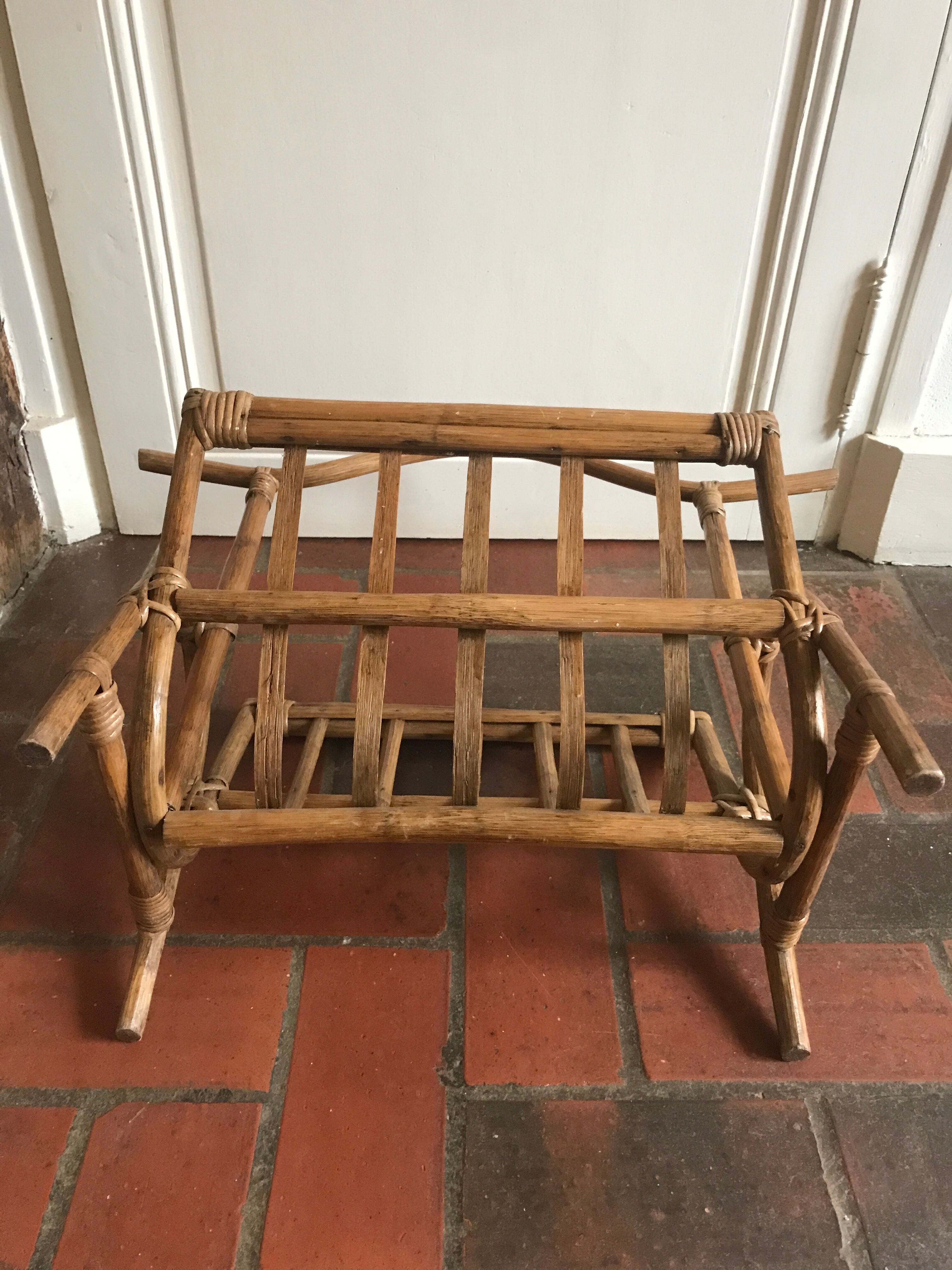 Rattan magazine holder