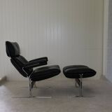 leather armchair + ottoman