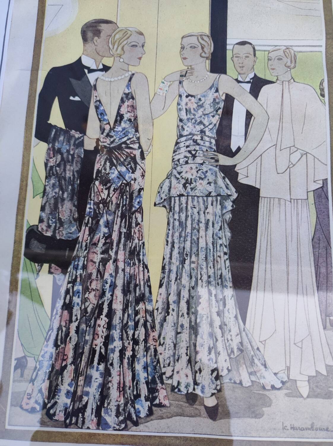 Cadre illustration de la mode de Lucien Lelong, 1940-50