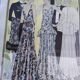 Cadre illustration de la mode de Lucien Lelong, 1940-50