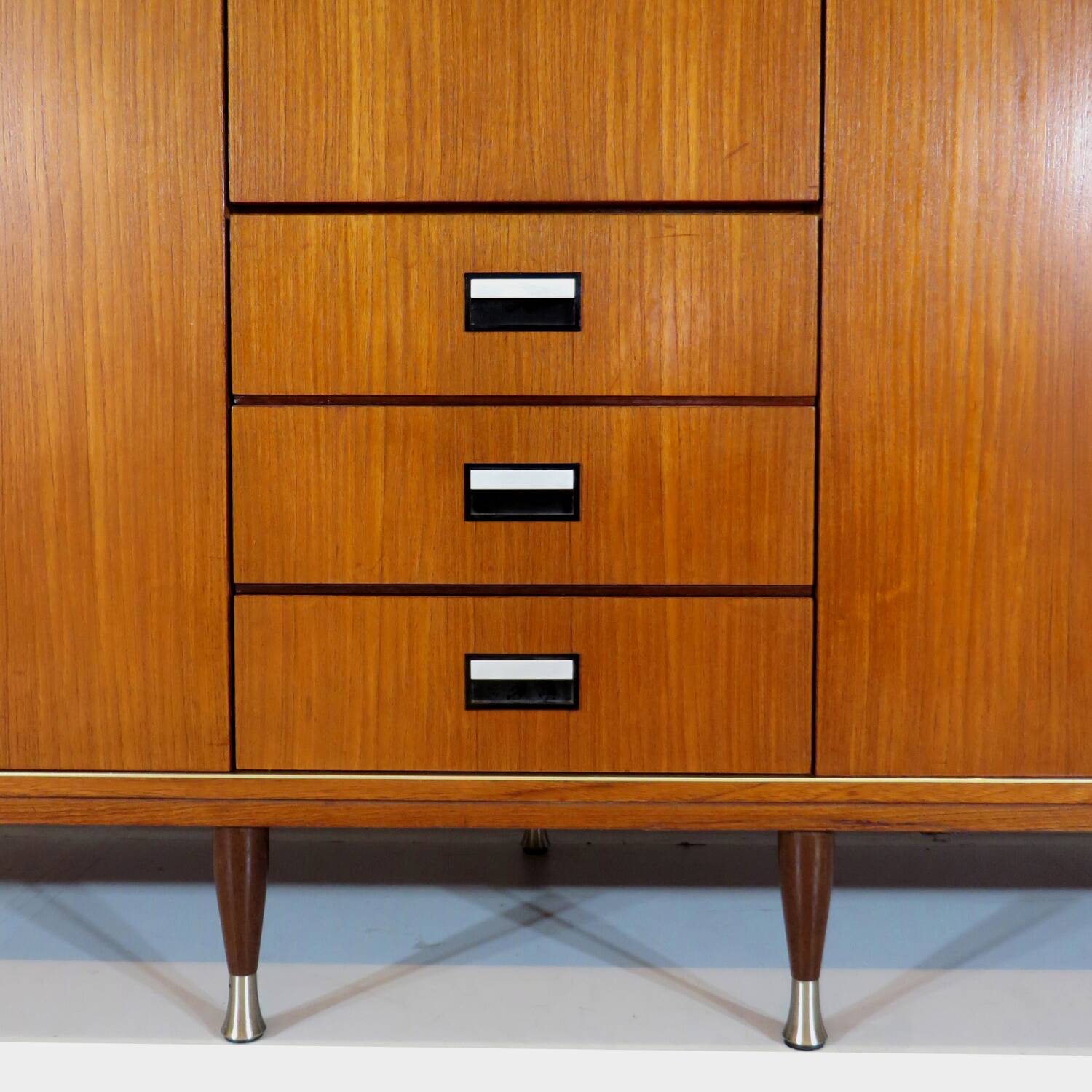 Vintage mid century modern Scandinavian 5-door wardrobe in teak, 1960s