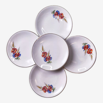 5 poppy plates