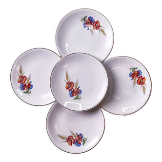 5 poppy plates