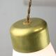 Mid-century Italian Brass and Opaline Glass Pendant Lamp