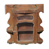 Wall Display Case in Teak and Wire Mesh Original India