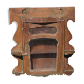 Wall Display Case in Teak and Wire Mesh Original India