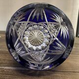 Vase Baccarat en Cristal Taillé Bleu Cobalt H 26 cm
