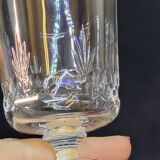 8 anciens verres a vin en cristal de baccarat taillé gravure 10742