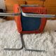 Fauteuil vintage en tweed orangé