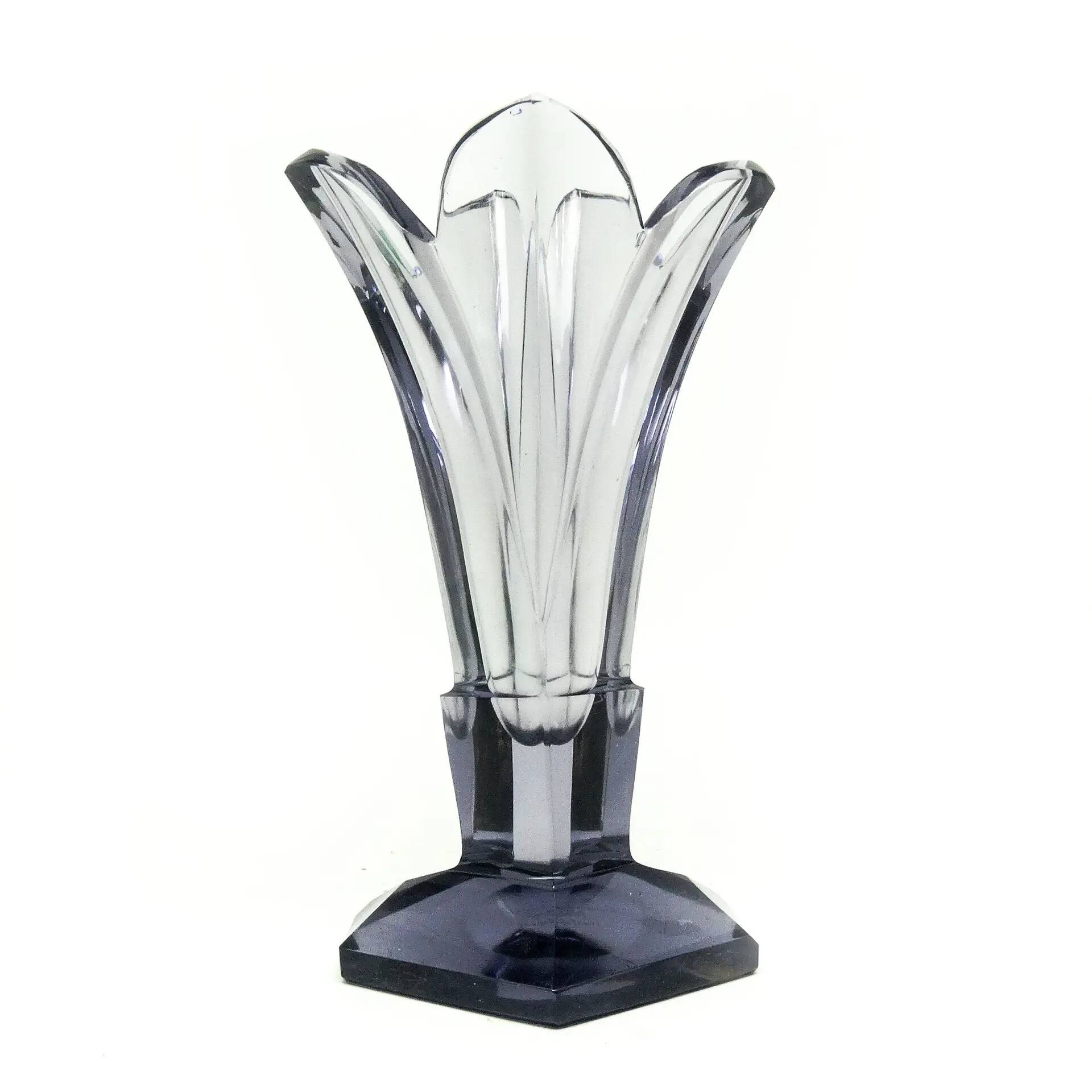 Art Deco vase, crystal, Moser, Czechoslovakia, 1930s