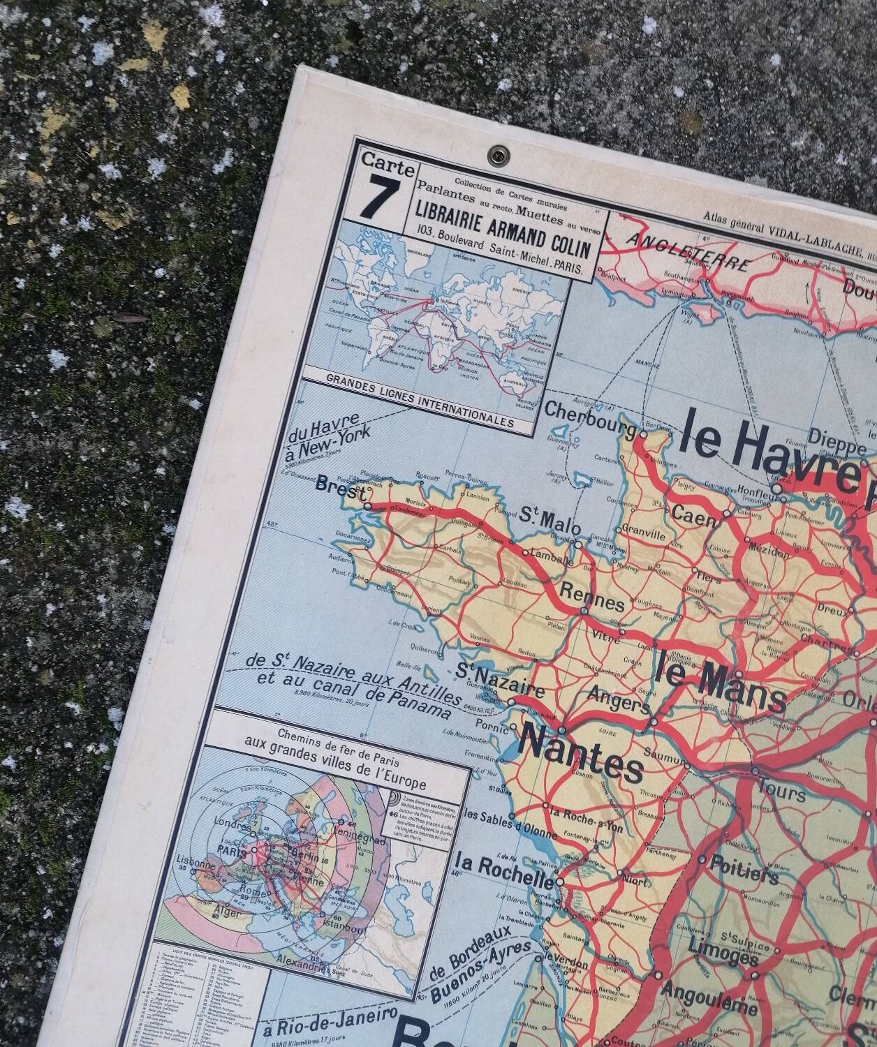 Old map France Chemins de fer Lablache.