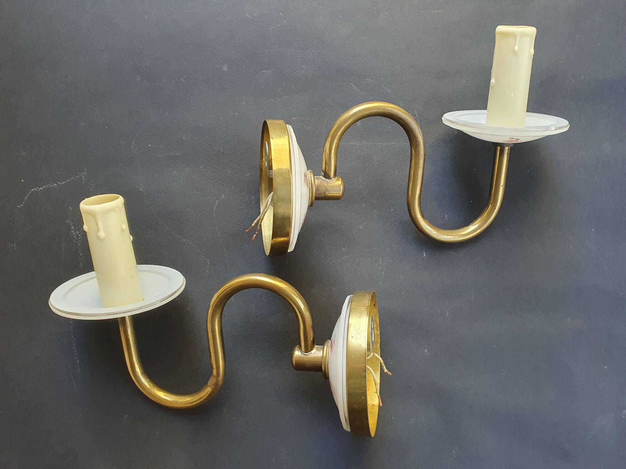 Pair of vintage wall candle holders
