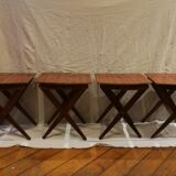 4 folding stools with storage support