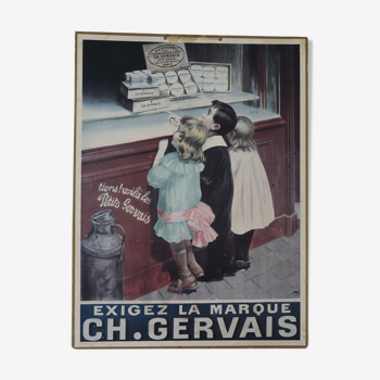 Affiche ancienne cartonnée Ch. Gervais
