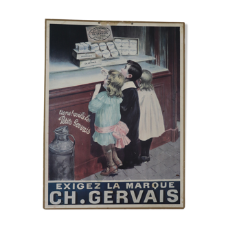 Affiche ancienne cartonnée Ch. Gervais