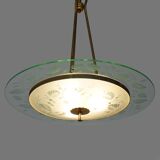 Brass and glass chandelier, 1950s