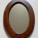 Vintage oval wooden mirror
