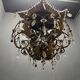Italian Tole Murano Glass Chandelier 1960’s 