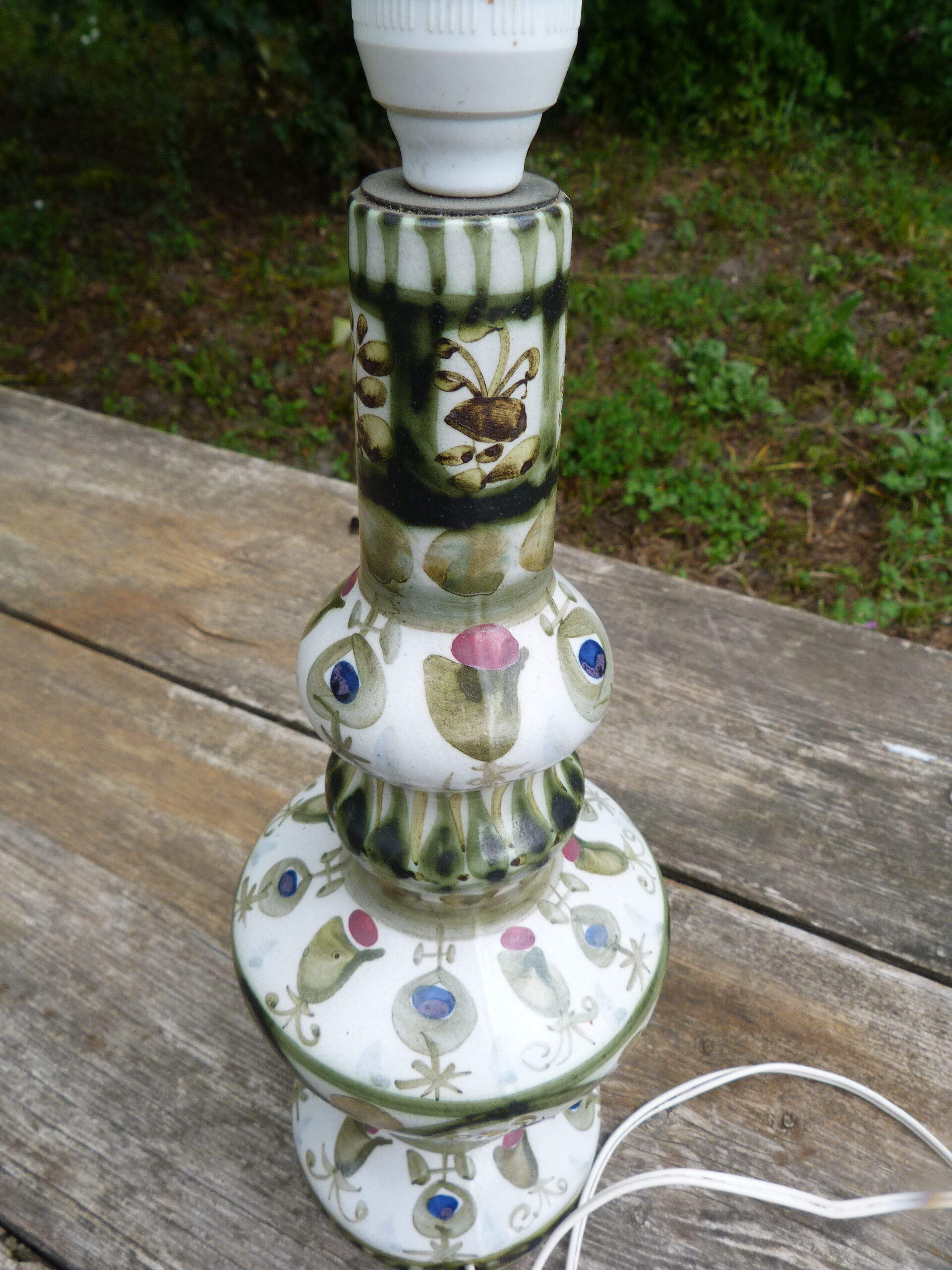 Ceramic lamp Quimper L'Helguen André manufacture Kéraluc