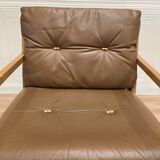 Scandinavian design leather armchair "Bernt Petersen" 1960.