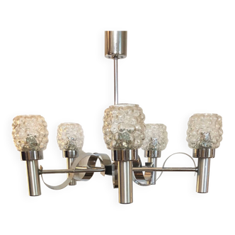 Chandelier with glassware Helena Tynell 1970