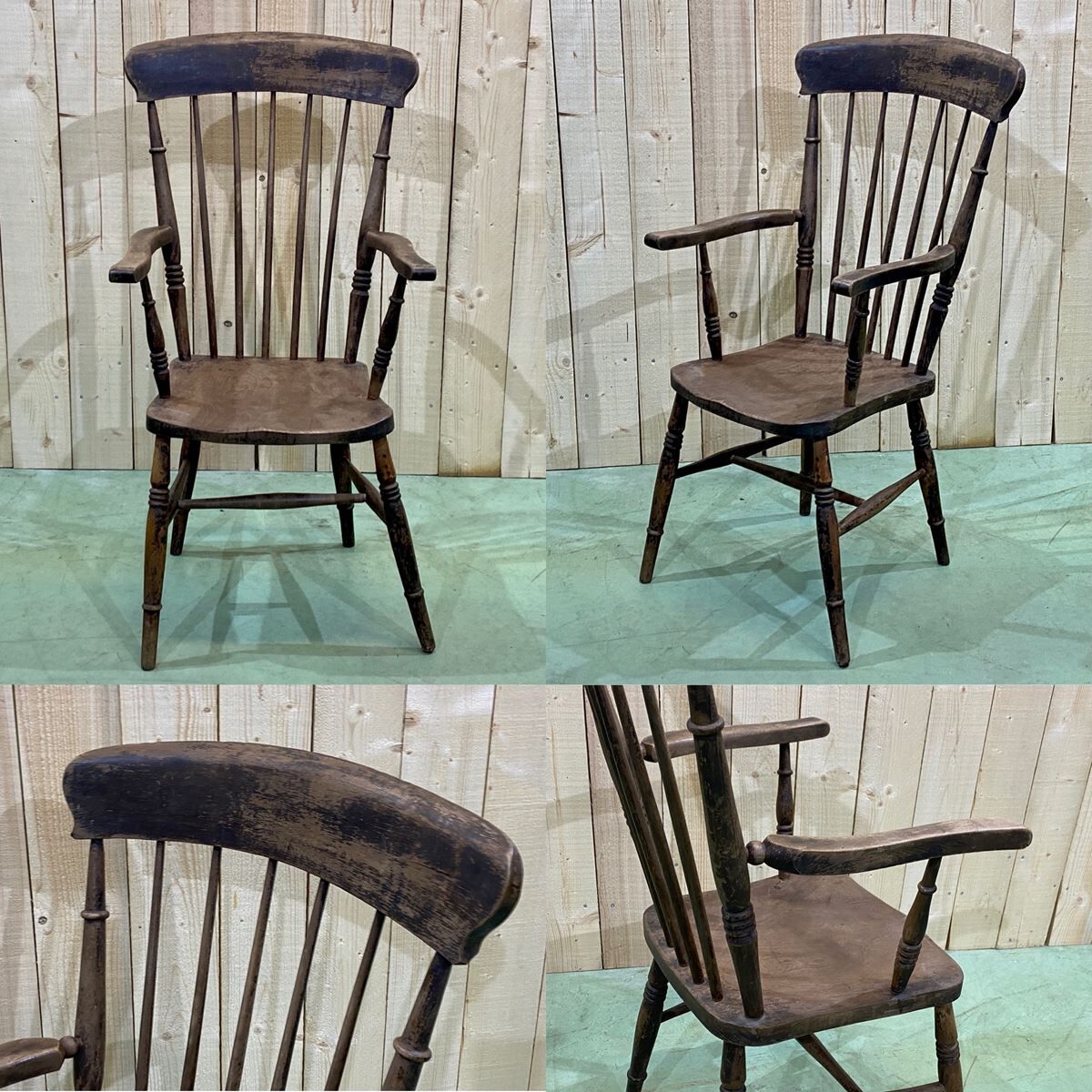 English elm armchair - late 19th century