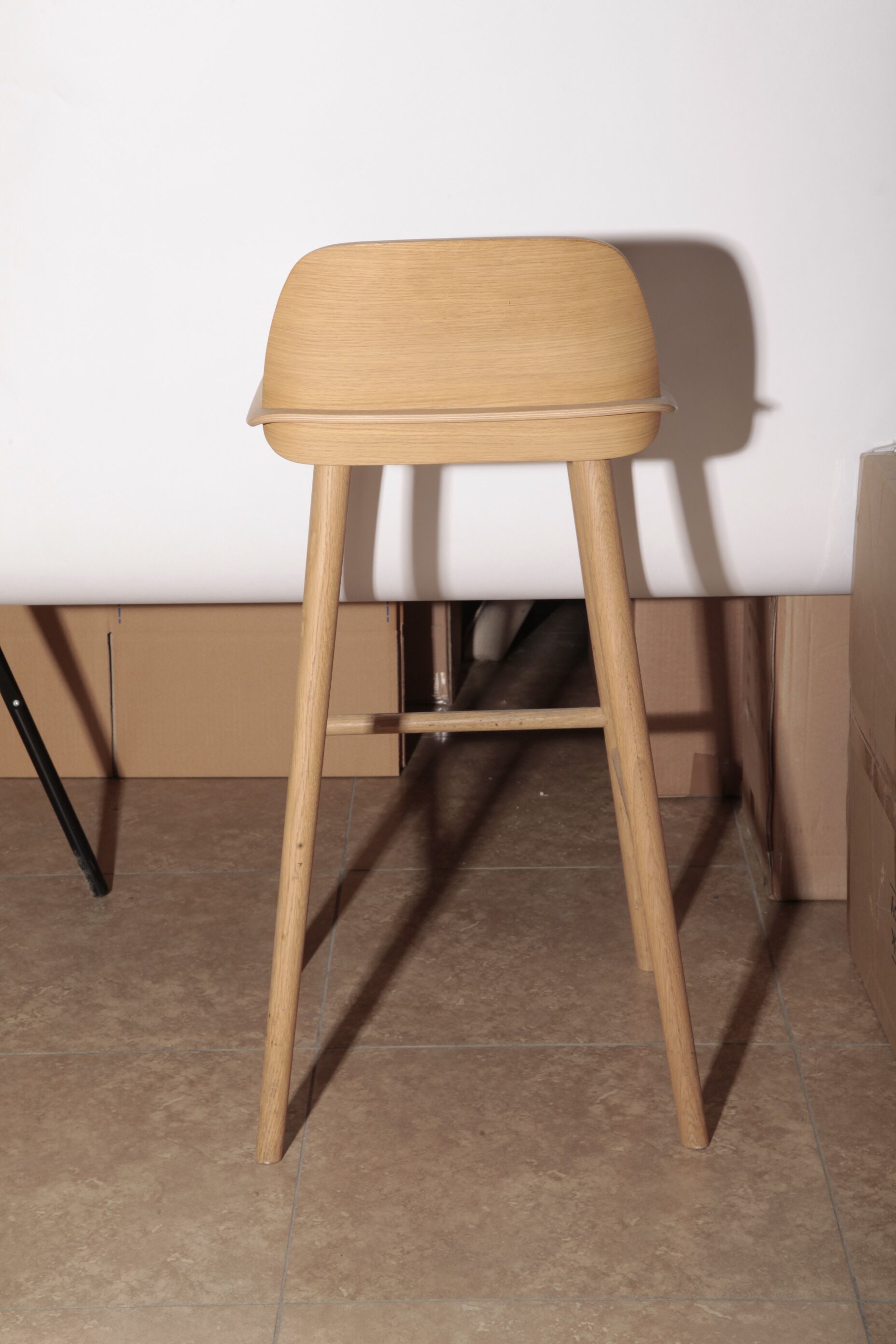Oak seating height stool 75cm