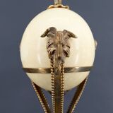 Neoclassical Lamp, Ostrich Egg & Bronze Animal Mount, c. 1900