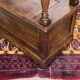 English oak bank safe from the 1930s that can serve as a console.