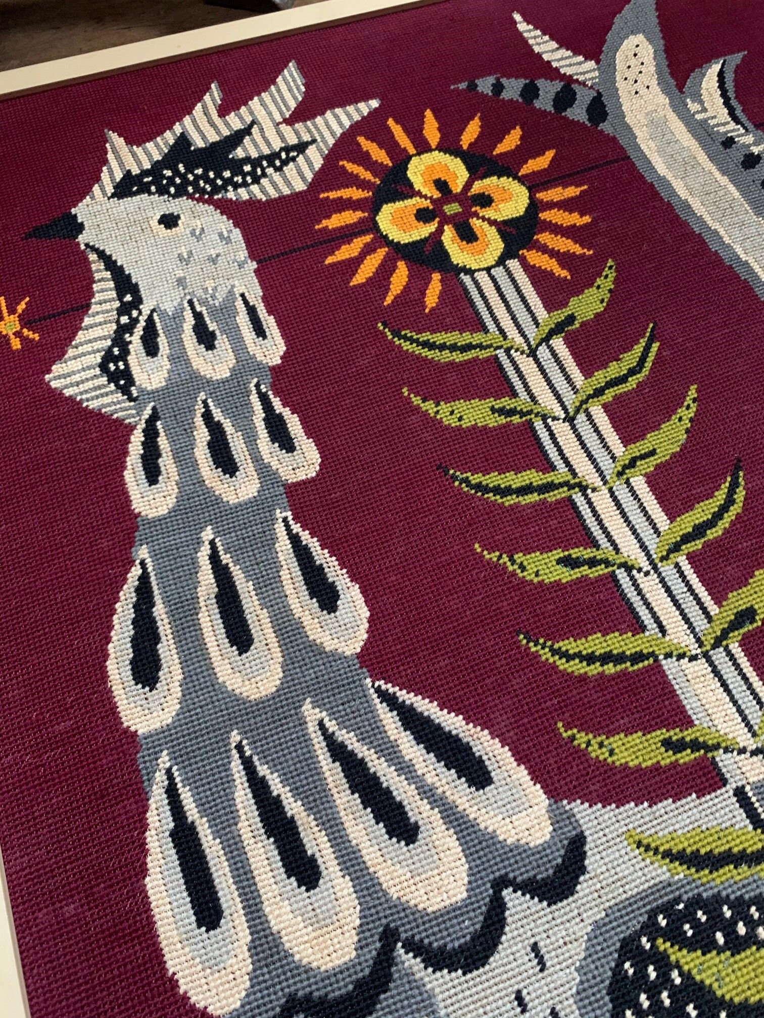 Frame canvas vintage rooster style Jean Lurcat
