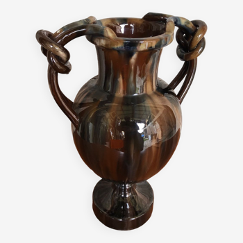 baluster vase jérôme massier de vallauris glazed terracotta