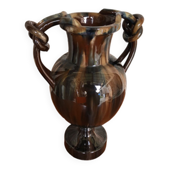baluster vase jérôme massier de vallauris glazed terracotta